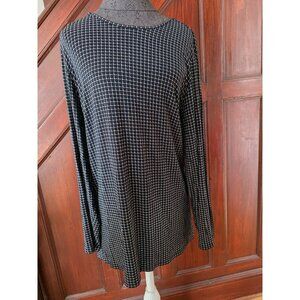 Jjill Wearever Collection Womens 2X Black & White Grid Tunic Top